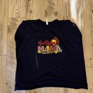 Bella Canvas Women’s 2XL Softball Ballpark Mama Top Navy Blue Softball Tee